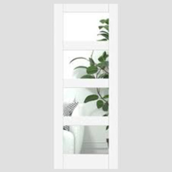 White Shaker 4 Light Frosted Glazed